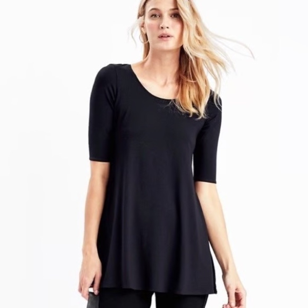 Eileen Fisher Black Tunic Top